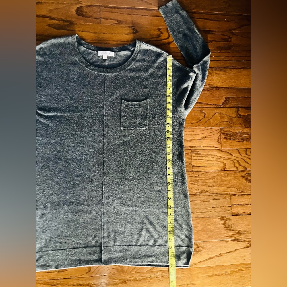 Ellen Tracy grey round neck long sleeve nylon/rayon blend sweater/pullover - Picture 6 of 15